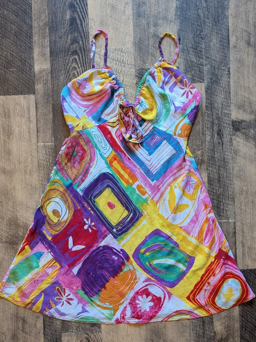 Jams World Sleeveless Mini Dress XS Eye Candy Floral Rayon